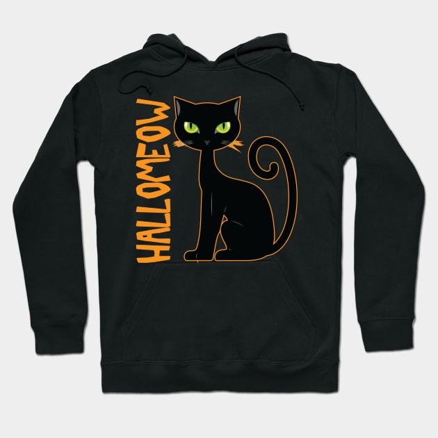 Hallomeow Cat TShirt Halloween Cat Shirt for Cat Lover Hoodie by ChristianCrecenzio